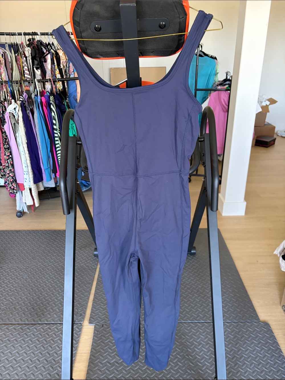 Sleeveless Navy Tank Jumpsuit - Classic Scoop Neck